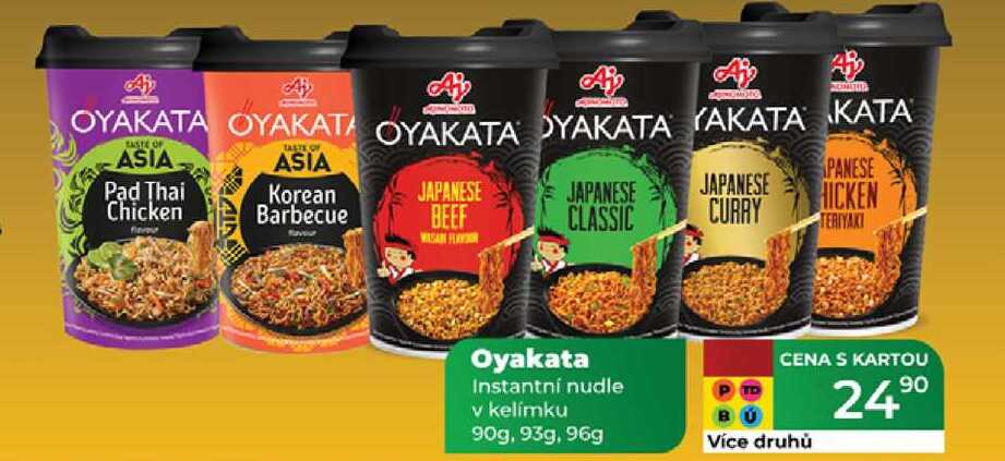 Oyakata Instantní nudle v kelímku 90g, 93g, 96g