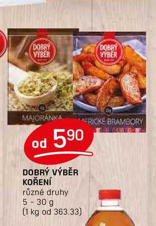 DOBRÝ VÝBĚR KOŘENÍ různé druhy 5-30 g 