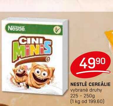 NESTLÉ CEREÁLIE vybrané druhy 225 - 250g