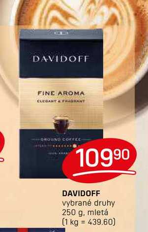 DAVIDOFF vybrané druhy 250 g, mletá