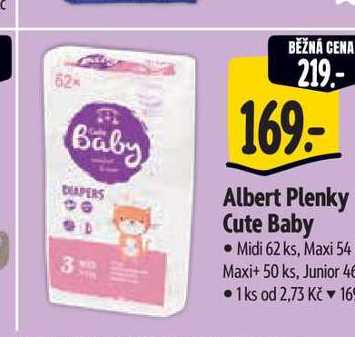  Albert Plenky Cute Baby  Midi 62 ks, Maxi 54 Maxi+ 50 ks, Junior 46 1ks 