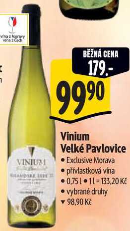 Vinium Velké Pavlovice Exclusive Morava, 0,75 l
