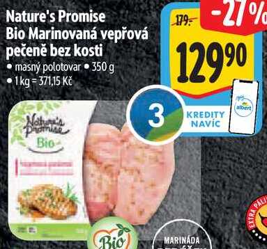 Nature's Promise Bio Marinovaná vepřová pečeně bez kosti, 350 g