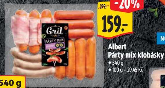 Albert Párty mix klobásky, 540 g