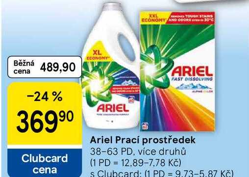 Ariel Prací prostředek, 38-63 PD, více druhů  