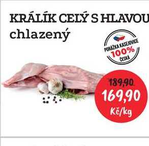 KRÁLÍK CELÝ S HLAVOU chlazený 1kg 