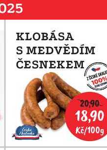 KLOBÁSA S MEDVĚDÍM ČESNEKEM 2100g 