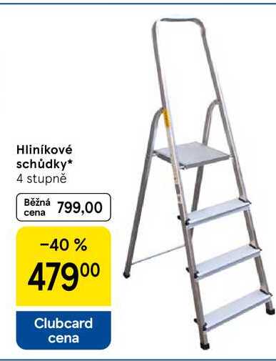 Hliníkové schůdky, 4 stupně 