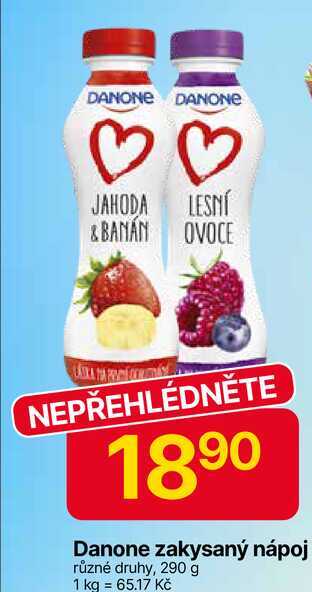 Danone zakysaný nápoj různé druhy, 290 g 