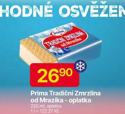 Prima Tradiční Zmrzlina od Mrazíka - oplatka 220 ml