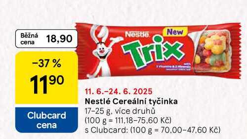 Nestlé Cereální tyčinka, 17-25 g, více druhů  