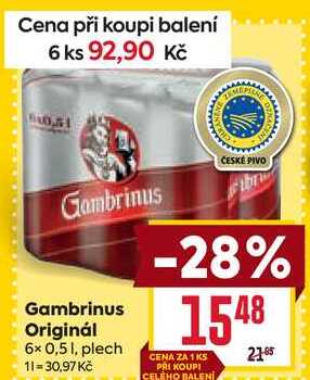 Gambrinus Originál 6x 0,51, plech