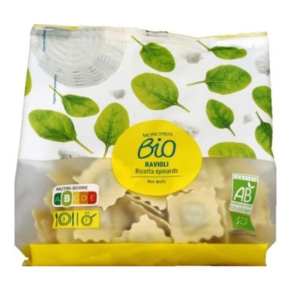 Monoprix BIO Ravioli s ricottou a špenátem
