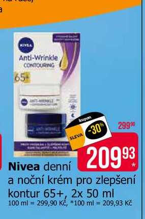 Nivea denní a noční krém pro zlepšení kontur 65+, 2x 50 ml 