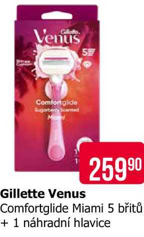 Gillette Venus Comfortglide Miami 5 břitů + 1 náhradní hlavice 