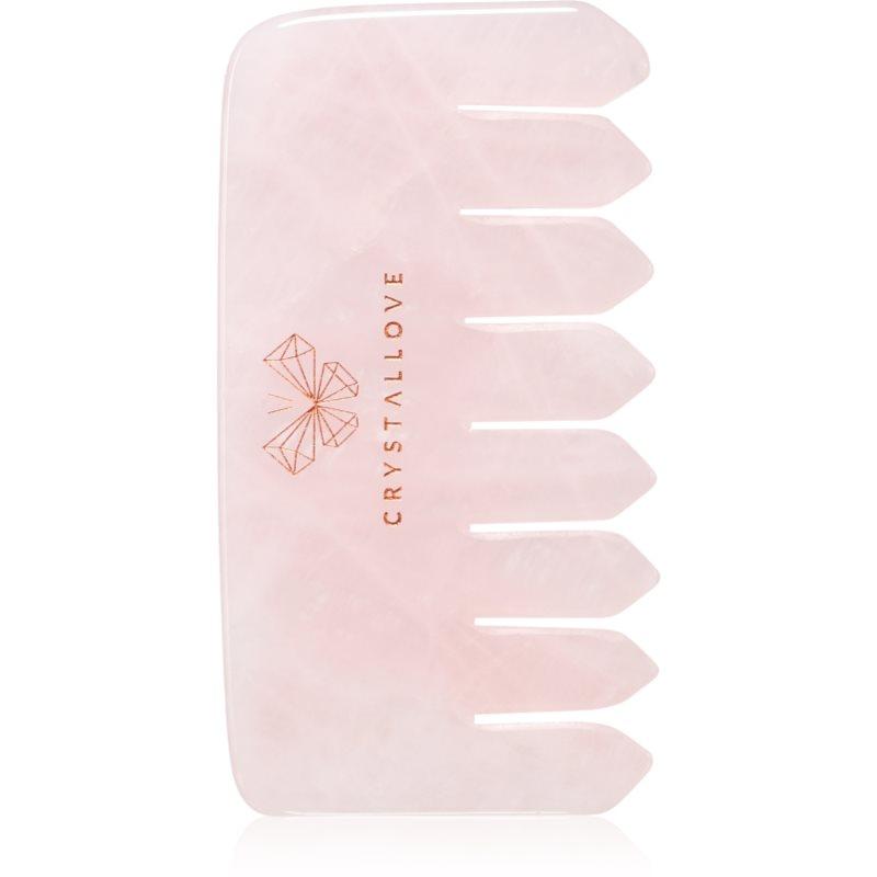 Crystallove Rose Quartz Comb masážní pomůcka na vlasy a tělo