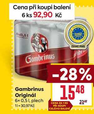 Gambrinus Originál 6x 0,51, plech 
