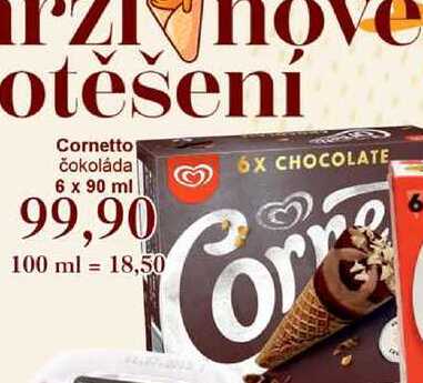 Cornetto čokoláda 6 x 90 ml 