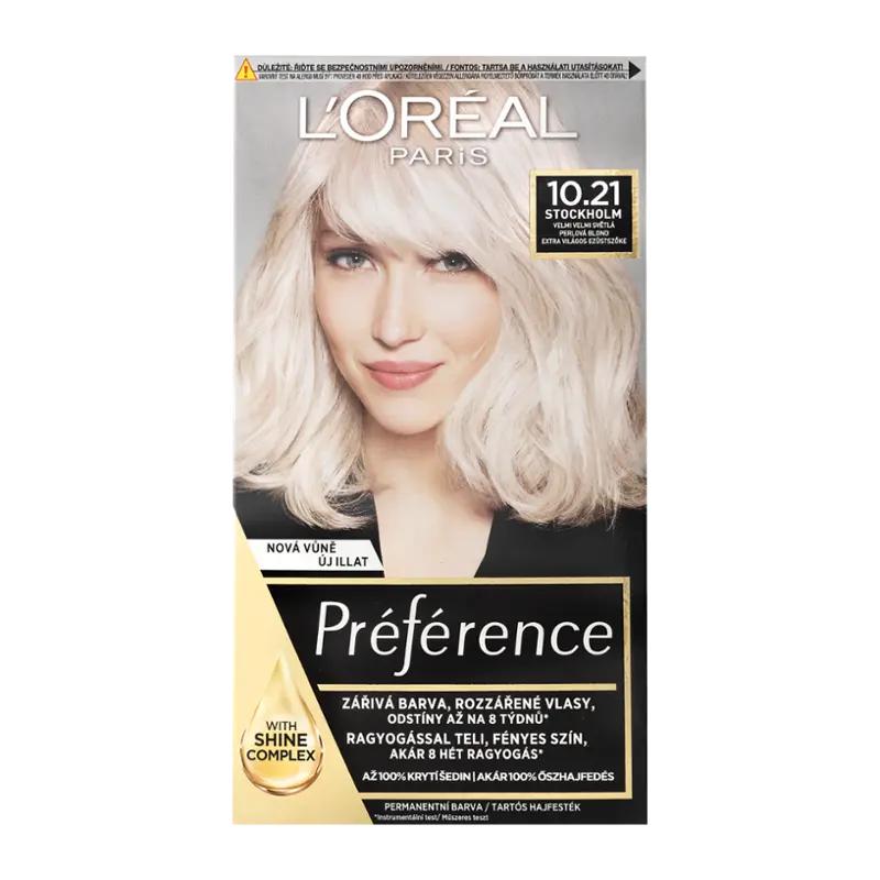 L'Oréal Barva na vlasy Preference 10.21 Stockholm-velmi velmi světlá perlová blond, 1 ks