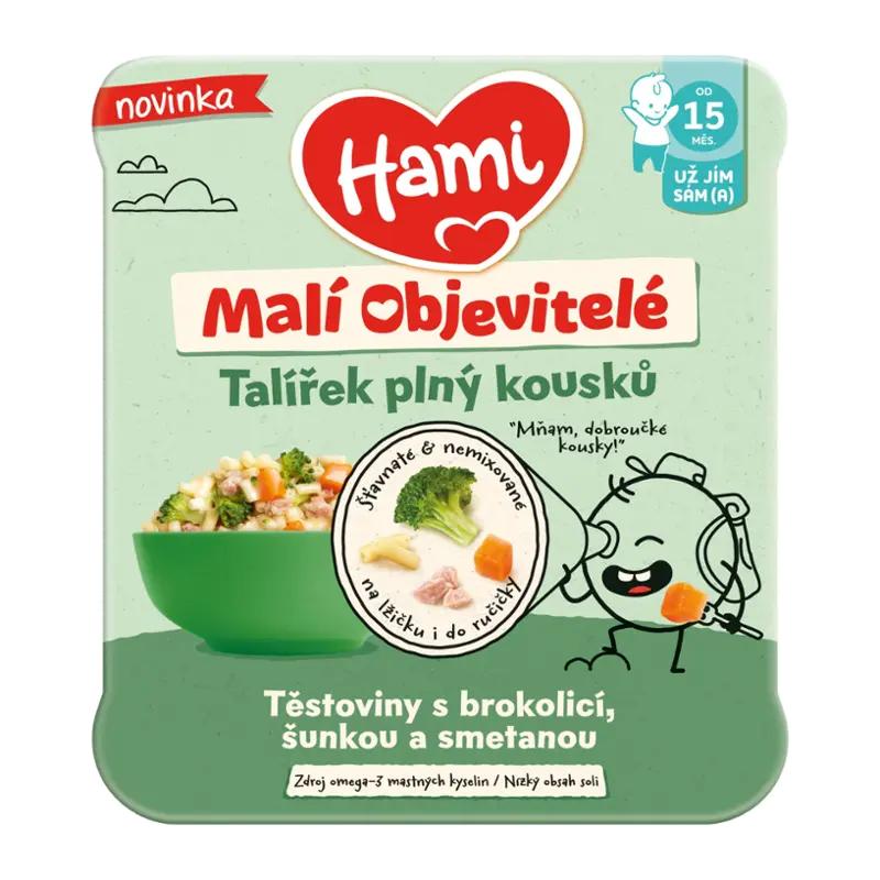 Hami Malí Objevitelé těstoviny s brokolicí, šunkou a smetanou, 200 g