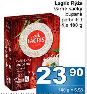 Lagris Rýže varné sáčky loupaná parboiled 4 x 100 g 