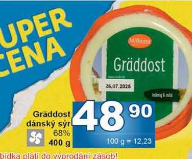 Gräddost dánský sýr 68% 400 g  