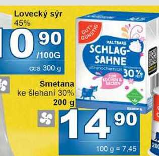 Smetana ke šlehání 30% 200 g