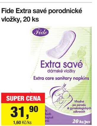 Fide Extra savé porodnické vložky, 20 ks