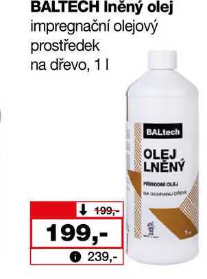 BALTECH Iněný olej impregnační olejový prostředek na dřevo, 1l 
