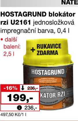 HOSTAGRUND blokátor rzi U2161 jednosložková impregnační barva, 0,4l