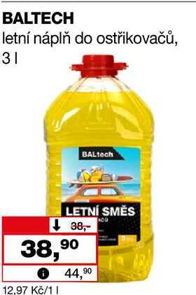 BALTECH letní náplň do ostřikovačů, 3l