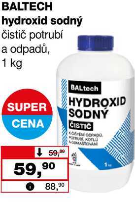 BALTECH hydroxid sodný čistič potrubí a odpadů, 1 kg  