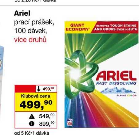 Ariel prací prášek, 100 dávek