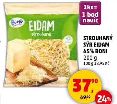 STROUHANÝ SÝR EIDAM 45% BONI, 200 g