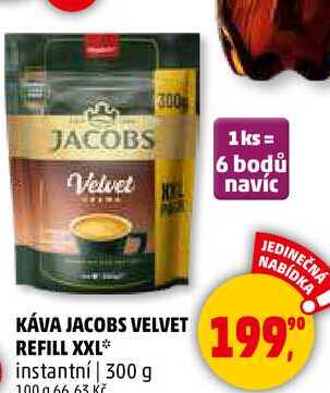 KÁVA JACOBS VELVET REFILL XXL instantní, 300 g 