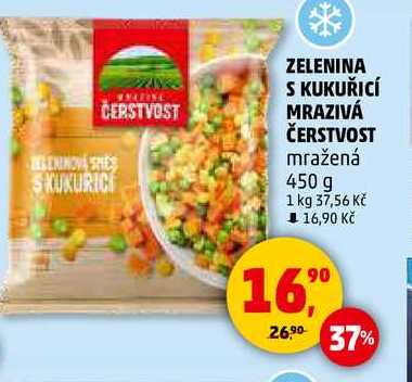 ZELENINA S KUKUŘICÍ MRAZIVÁ ČERSTVOST mražená, 450 g  