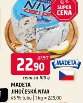 Madeta Jihočeská Niva 45% 100g
