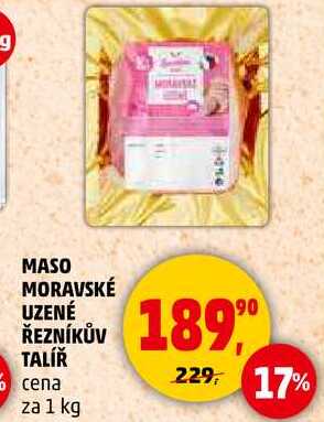 MASO MORAVSKÉ UZENÉ ŘEZNÍKŮV TALÍŘ, 1 kg 