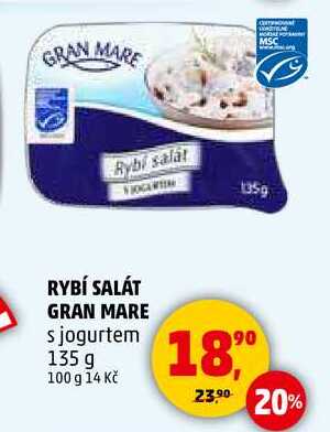 RYBÍ SALÁT GRAN MARE s jogurtem, 135 g 