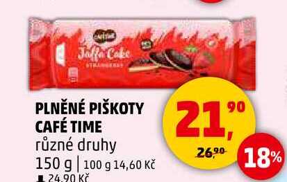 PLNĚNÉ PIŠKOTY CAFÉ TIME různé druhy, 150 g 