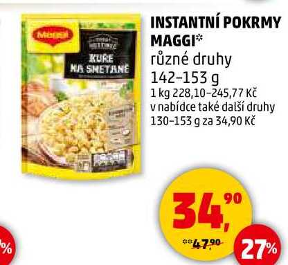 INSTANTNÍ POKRMY MAGGI různé druhy, 142-153 g 