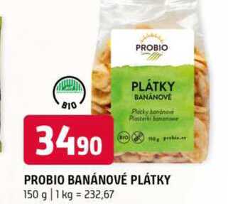 Probio banánové plátky 150g