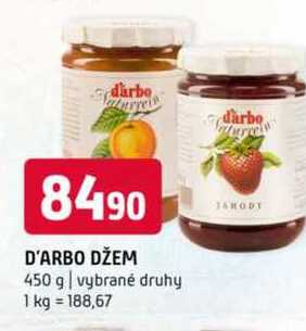 D'ARBO DŽEM 450 g vybrané druhy
