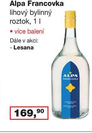 Alpa Francovka lihový bylinný roztok, 1l 
