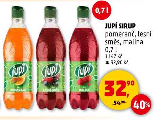 JUPÍ SIRUP pomeranč, 0,7 l 