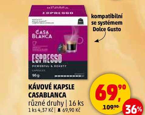 KÁVOVÉ KAPSLE CASABLANCA různé druhy, 16 ks 