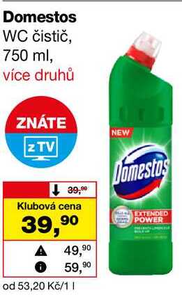 Domestos WC čistič, 750 ml