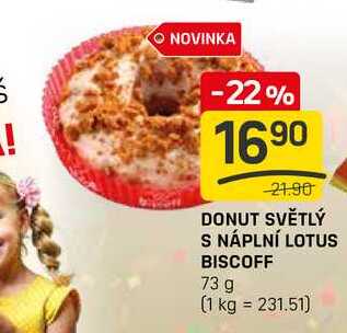 DONUT SVĚTLÝ S NÁPLNÍ LOTUS BISCOFF 73 g 