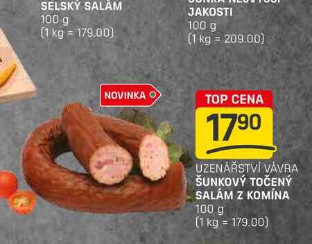 ŠUNKOVÝ TOČENÝ SALÁM Z KOMÍNA 100g