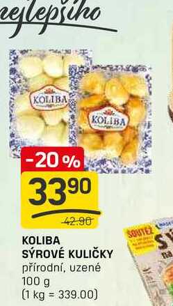 KOLIBA SÝROVÉ KULIČKY přírodní, uzené 100g
